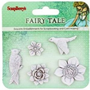 Ozdoby polimerowe Scrap Berry's Fairy Tale Birds, 5szt